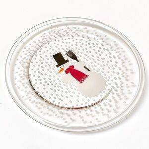 Bodum Glass Snowman Platter 12.5”W